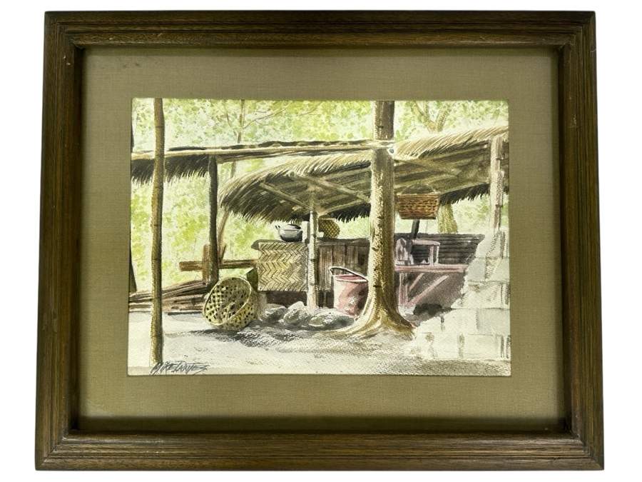 Just Added - Mike Dantes (20th Century, Australian) Original Watercolor Painting On Paper Signed Lower Left 14.5' X 11' Framed 22' X 18' [Photo 2]