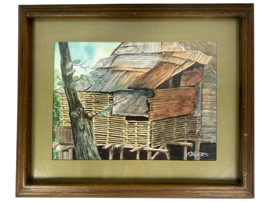 Just Added - Mike Dantes (20th Century, Australian) Original Watercolor Painting On Paper Signed Lower Left 14.5' X 11' Framed 22' X 18' [Photo 2]