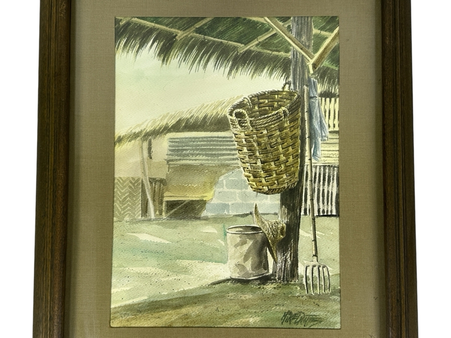 Just Added - Mike Dantes (20th Century, Australian) Original Watercolor Painting On Paper Signed Lower Left 10.5' X 15' Framed 18' X 22'