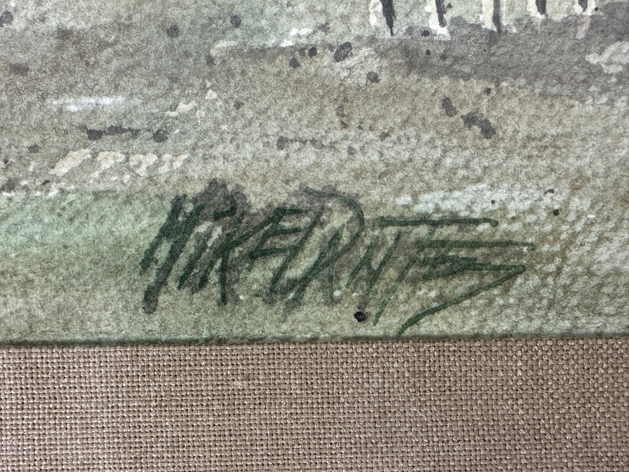 Just Added - Mike Dantes (20th Century, Australian) Original Watercolor Painting On Paper Signed Lower Left 10.5' X 15' Framed 18' X 22' [Photo 5]