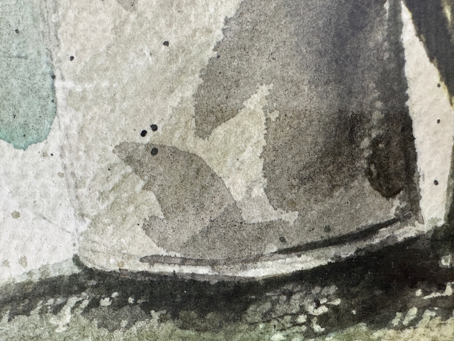 Just Added - Mike Dantes (20th Century, Australian) Original Watercolor Painting On Paper Signed Lower Left 10.5' X 15' Framed 18' X 22' [Photo 6]