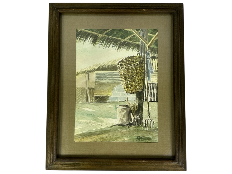 Just Added - Mike Dantes (20th Century, Australian) Original Watercolor Painting On Paper Signed Lower Left 10.5' X 15' Framed 18' X 22' [Photo 2]