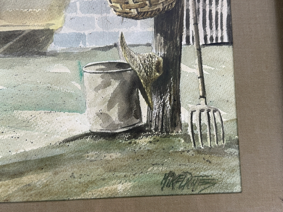 Just Added - Mike Dantes (20th Century, Australian) Original Watercolor Painting On Paper Signed Lower Left 10.5' X 15' Framed 18' X 22' [Photo 4]