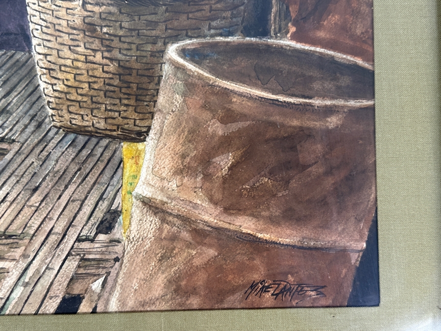 Just Added - Mike Dantes (20th Century, Australian) Original Watercolor Painting On Paper Signed Lower Left 10.5' X 15' Framed 18' X 22' [Photo 4]