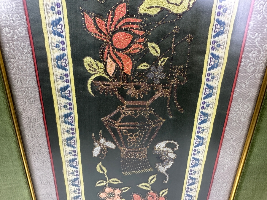 Just Added - Vintage Chinese Silk Embroidery Panel Framed 14' X 30' [Photo 5]