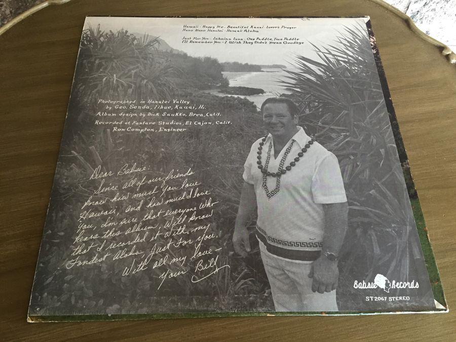 Bill Ford - Hawaii Just For You - Babsie Records - ST 2067 [Photo 2]