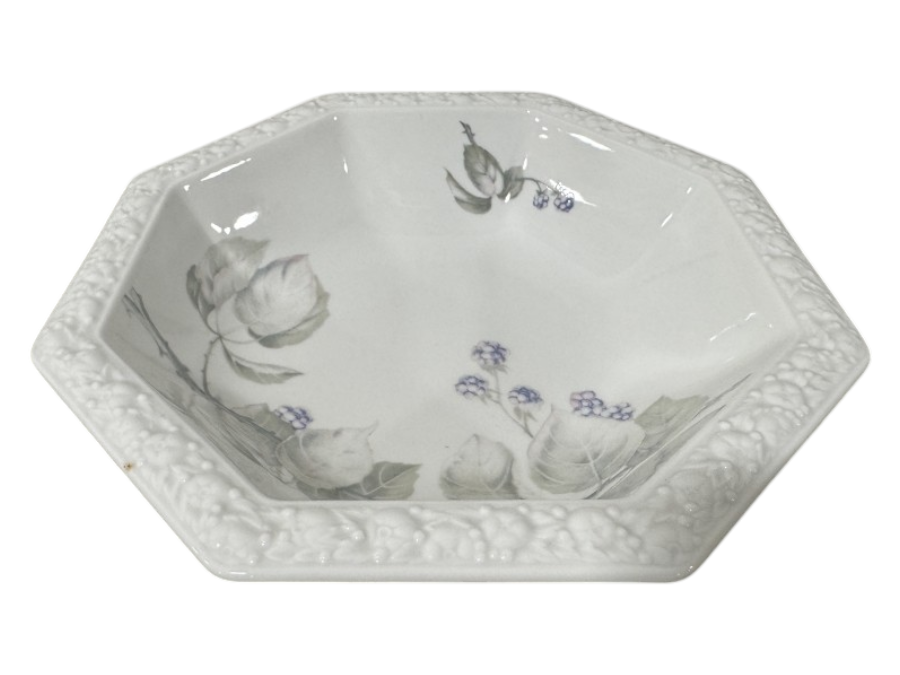 Just Added - Rosenthal Classic Rose Ceramic Bowl with Embossed Rim, Made in Germany 9.5'W