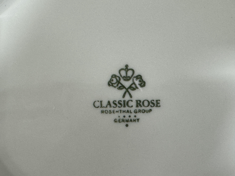 Just Added - Rosenthal Classic Rose Ceramic Bowl with Embossed Rim, Made in Germany 9.5'W [Photo 4]