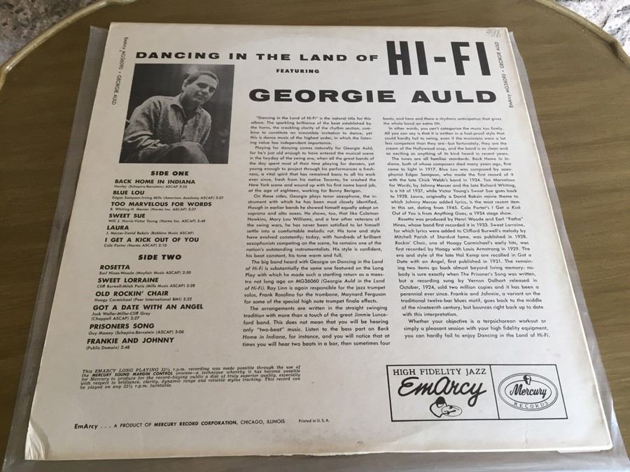 Georgie Auld And His Orchestra ‎- Dancing In The Land Of Hi-Fi - Emarcy ‎- MG 36090 [Photo 2]