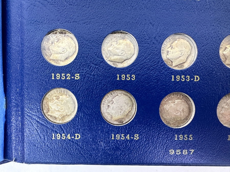 Complete Roosevelt Silver Dime Collection From 1946 To 1974 (1946-1964 Are Silver Dimes) - 65 Total Dimes On 3 Pages - See Photos For Details [Photo 12]
