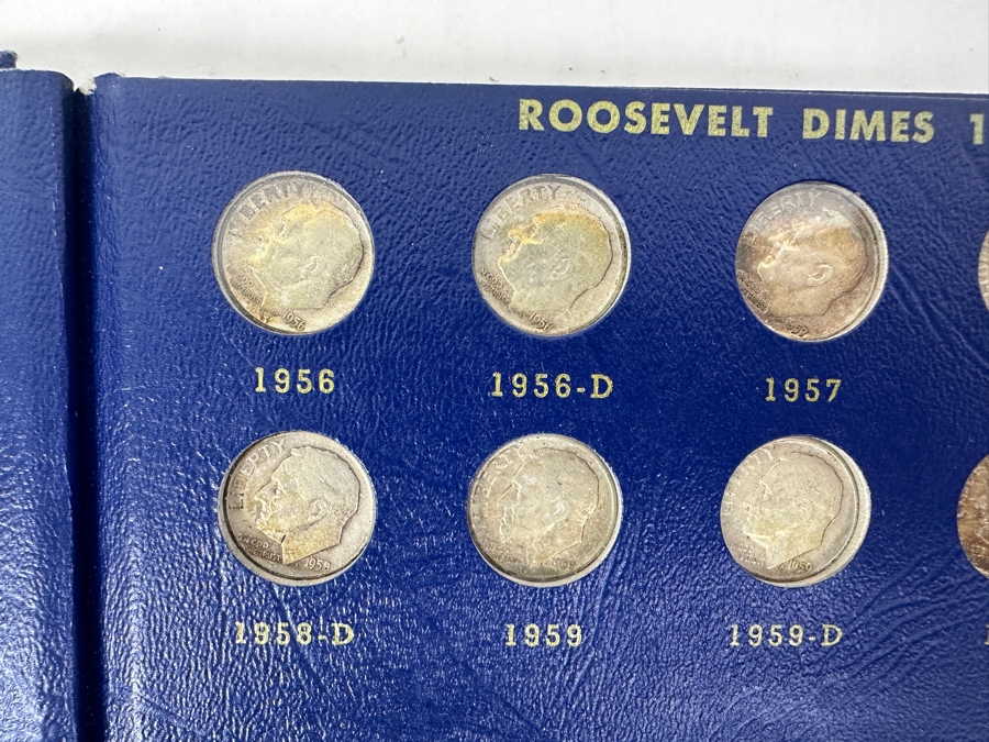 Complete Roosevelt Silver Dime Collection From 1946 To 1974 (1946-1964 Are Silver Dimes) - 65 Total Dimes On 3 Pages - See Photos For Details [Photo 14]