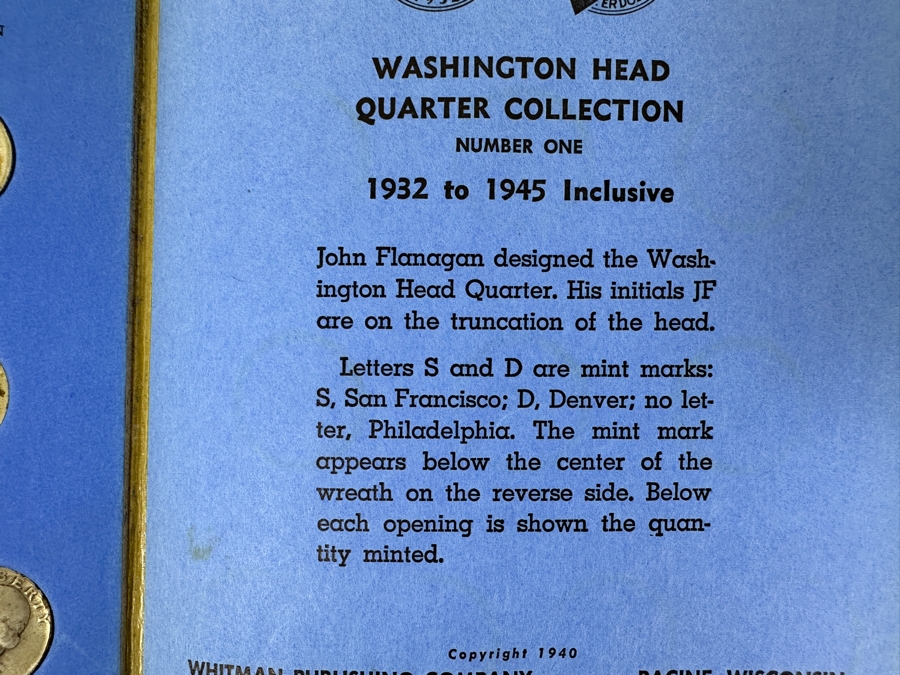 Silver Washington Head Quarter Collection From 1934 To 1945 - Missing 4 Quarters - 33 Quarters Total - See Photos For Details [Photo 15]
