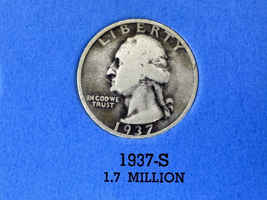 Silver Washington Head Quarter Collection From 1934 To 1945 - Missing 4 Quarters - 33 Quarters Total - See Photos For Details [Photo 11]