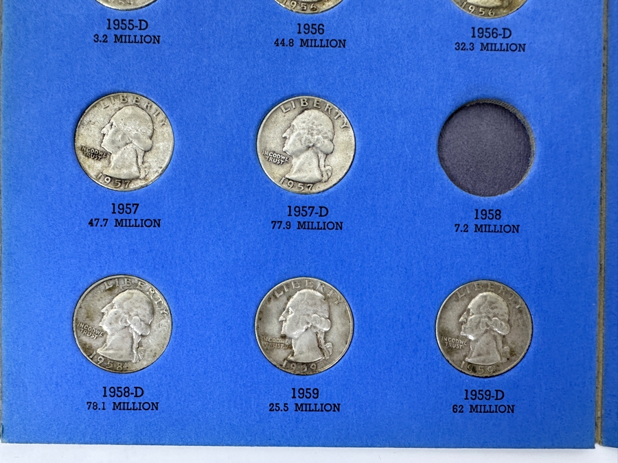 Silver Washington Head Quarter Collection From 1946 To 1959 - Missing 1 Quarter - 35 Quarters Total - See Photos For Details [Photo 11]