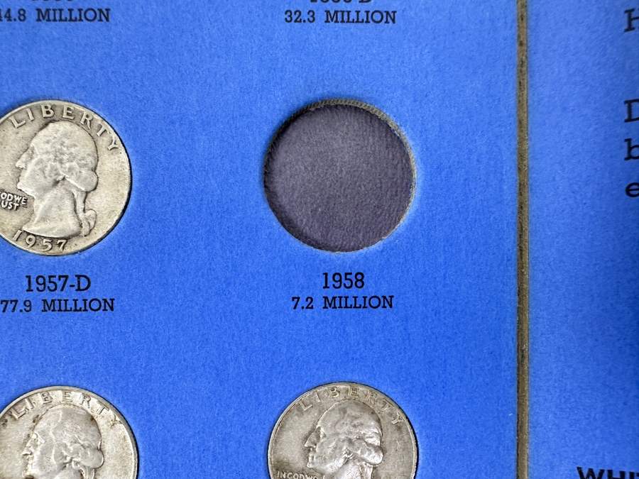 Silver Washington Head Quarter Collection From 1946 To 1959 - Missing 1 Quarter - 35 Quarters Total - See Photos For Details [Photo 5]