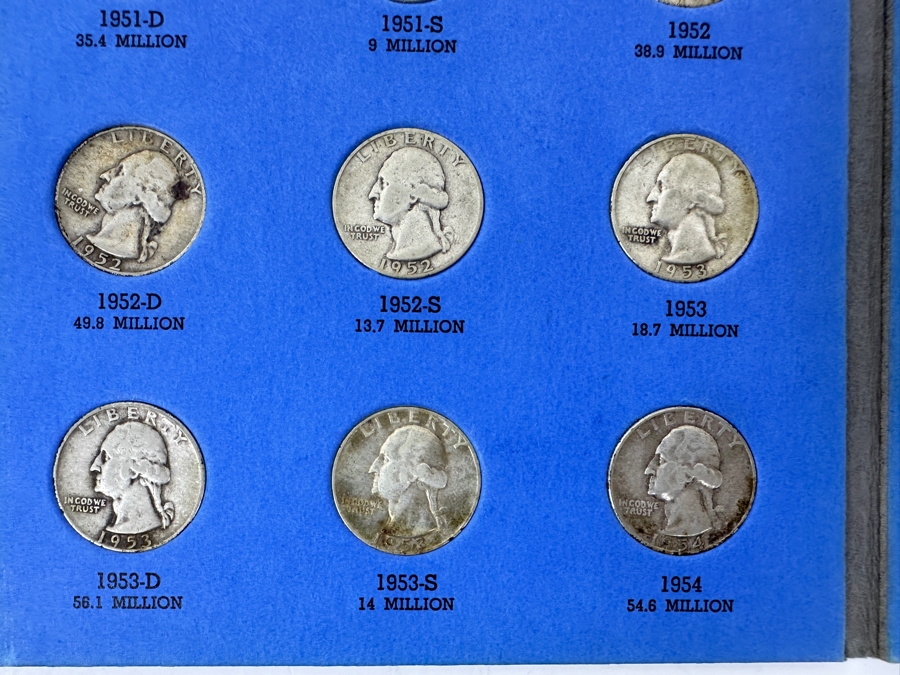 Silver Washington Head Quarter Collection From 1946 To 1959 - Missing 1 Quarter - 35 Quarters Total - See Photos For Details [Photo 9]