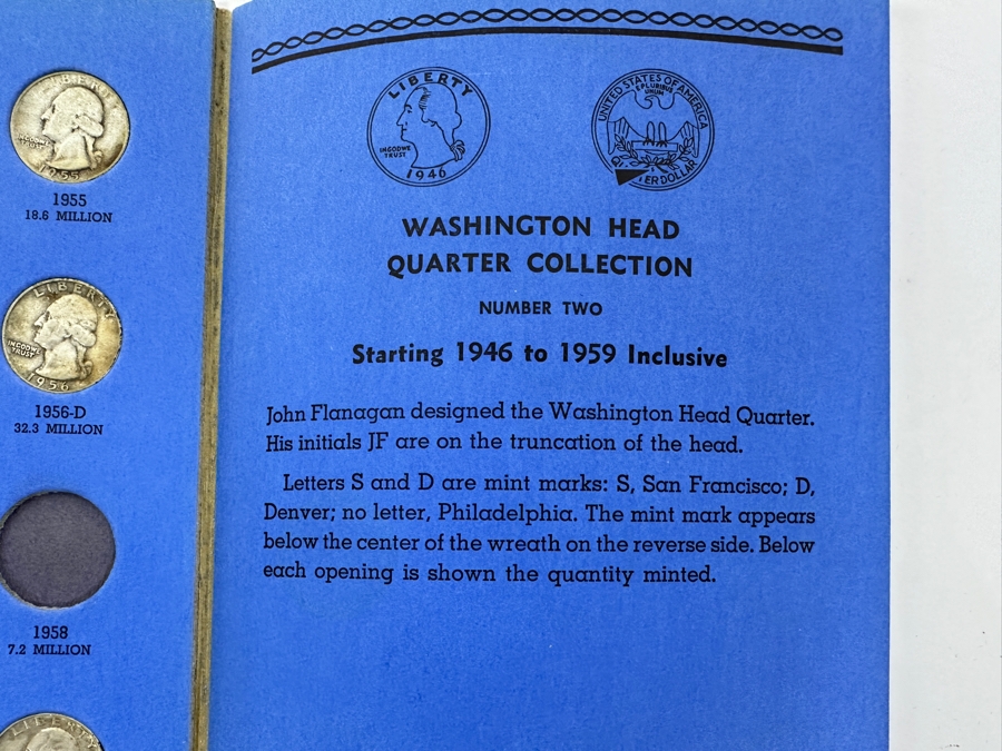 Silver Washington Head Quarter Collection From 1946 To 1959 - Missing 1 Quarter - 35 Quarters Total - See Photos For Details [Photo 13]