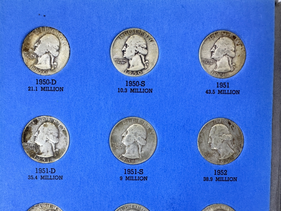 Silver Washington Head Quarter Collection From 1946 To 1959 - Missing 1 Quarter - 35 Quarters Total - See Photos For Details [Photo 8]