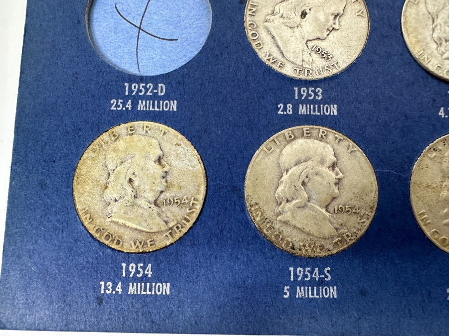 Silver Franklin Half Dollars Collection From 1948 To 1963 With Duplicates - 32 Total Silver Franklin Half Dollars - See Photos [Photo 11]