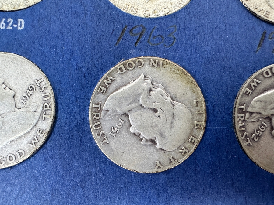 Silver Franklin Half Dollars Collection From 1948 To 1963 With Duplicates - 32 Total Silver Franklin Half Dollars - See Photos [Photo 20]