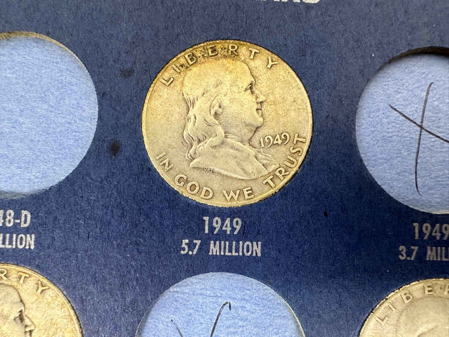 Silver Franklin Half Dollars Collection From 1948 To 1963 With Duplicates - 32 Total Silver Franklin Half Dollars - See Photos [Photo 7]