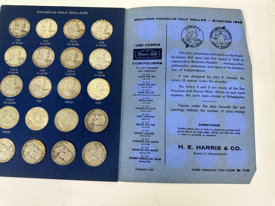 Silver Franklin Half Dollars Collection From 1948 To 1963 With Duplicates - 32 Total Silver Franklin Half Dollars - See Photos [Photo 22]