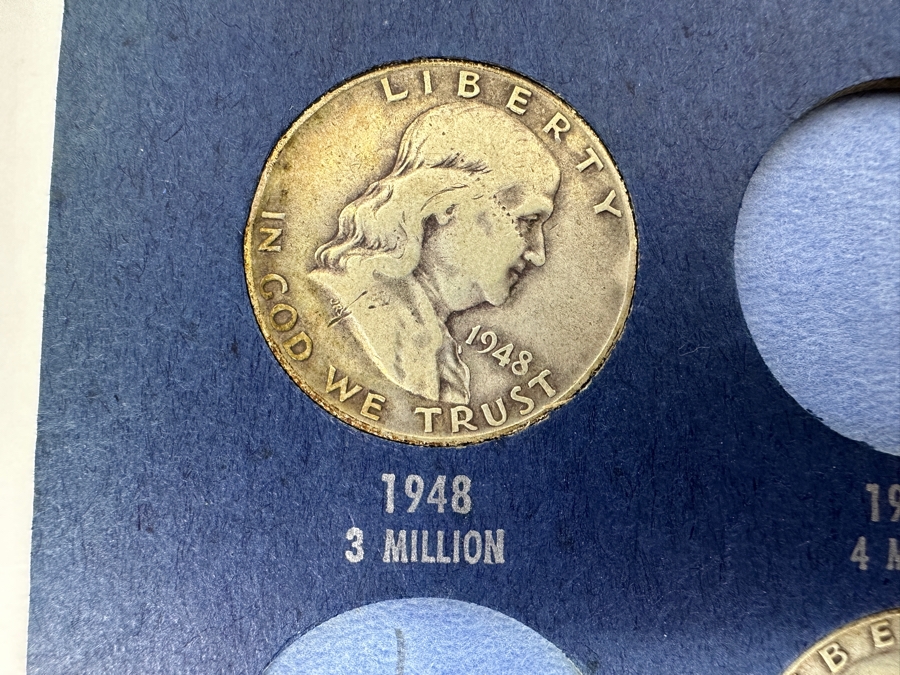 Silver Franklin Half Dollars Collection From 1948 To 1963 With Duplicates - 32 Total Silver Franklin Half Dollars - See Photos [Photo 6]