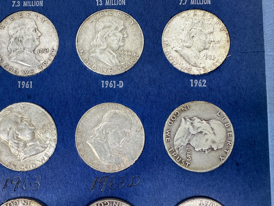 Silver Franklin Half Dollars Collection From 1948 To 1963 With Duplicates - 32 Total Silver Franklin Half Dollars - See Photos [Photo 15]