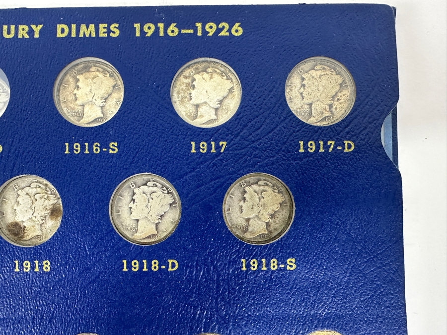 Silver Winged Liberty Head Mercury Dimes Collection From 1916-1945 - 74 Total Dimes - See Photos For Details [Photo 9]