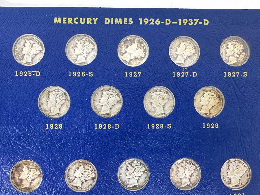 Silver Winged Liberty Head Mercury Dimes Collection From 1916-1945 - 74 Total Dimes - See Photos For Details [Photo 15]