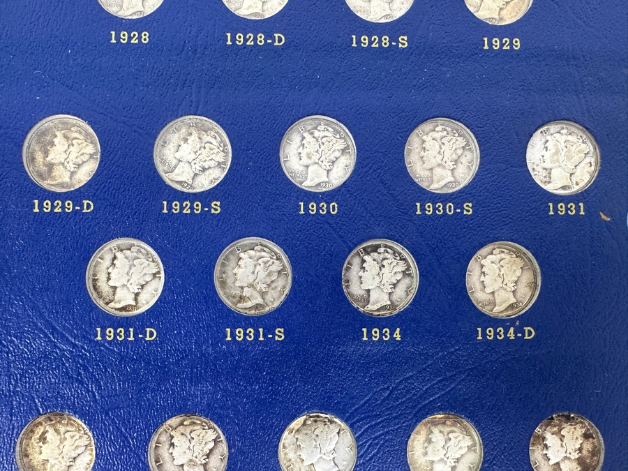 Silver Winged Liberty Head Mercury Dimes Collection From 1916-1945 - 74 Total Dimes - See Photos For Details [Photo 16]