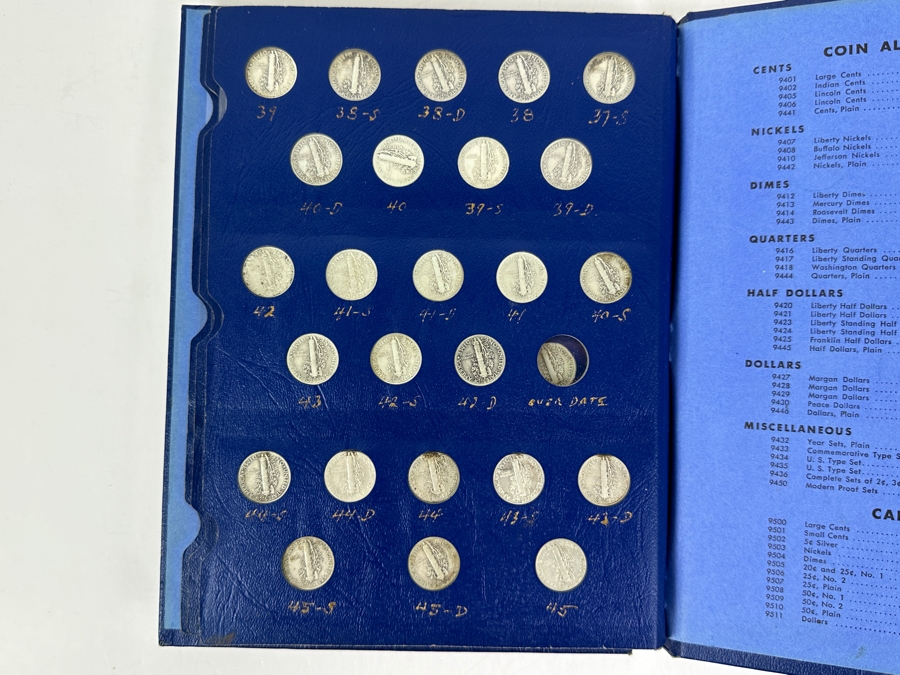 Silver Winged Liberty Head Mercury Dimes Collection From 1916-1945 - 74 Total Dimes - See Photos For Details [Photo 7]