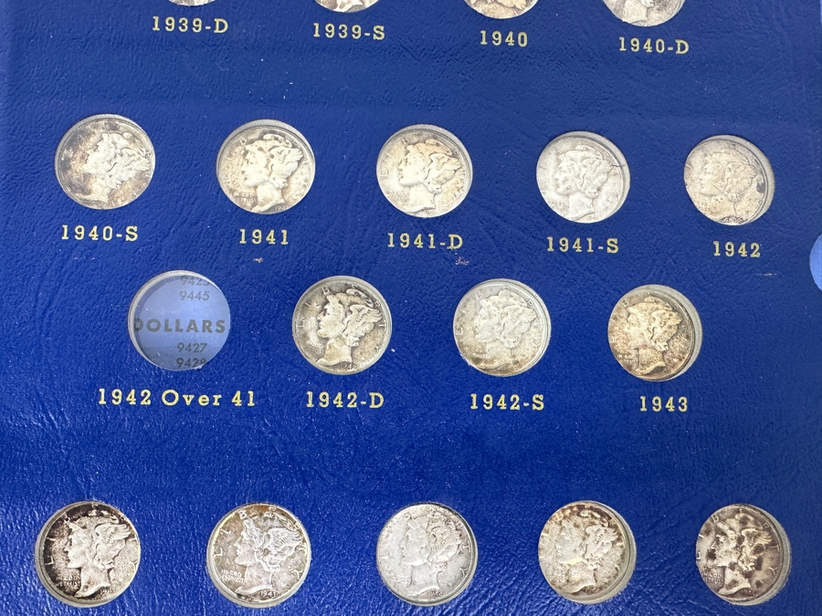 Silver Winged Liberty Head Mercury Dimes Collection From 1916-1945 - 74 Total Dimes - See Photos For Details [Photo 20]