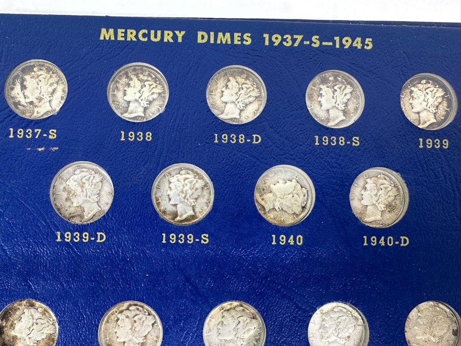 Silver Winged Liberty Head Mercury Dimes Collection From 1916-1945 - 74 Total Dimes - See Photos For Details [Photo 19]