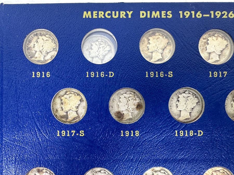 Silver Winged Liberty Head Mercury Dimes Collection From 1916-1945 - 74 Total Dimes - See Photos For Details [Photo 8]