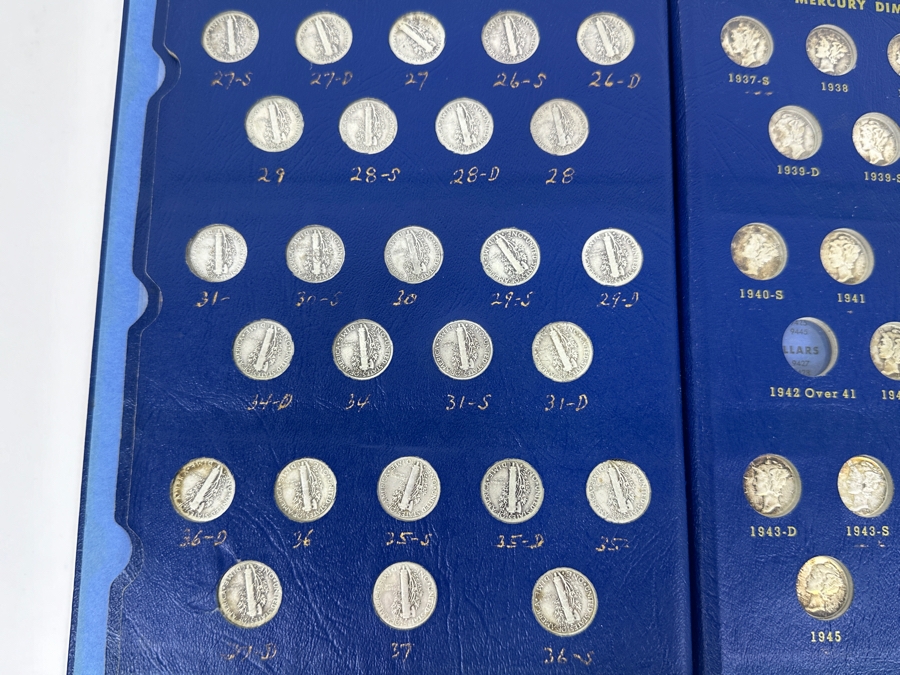 Silver Winged Liberty Head Mercury Dimes Collection From 1916-1945 - 74 Total Dimes - See Photos For Details [Photo 18]