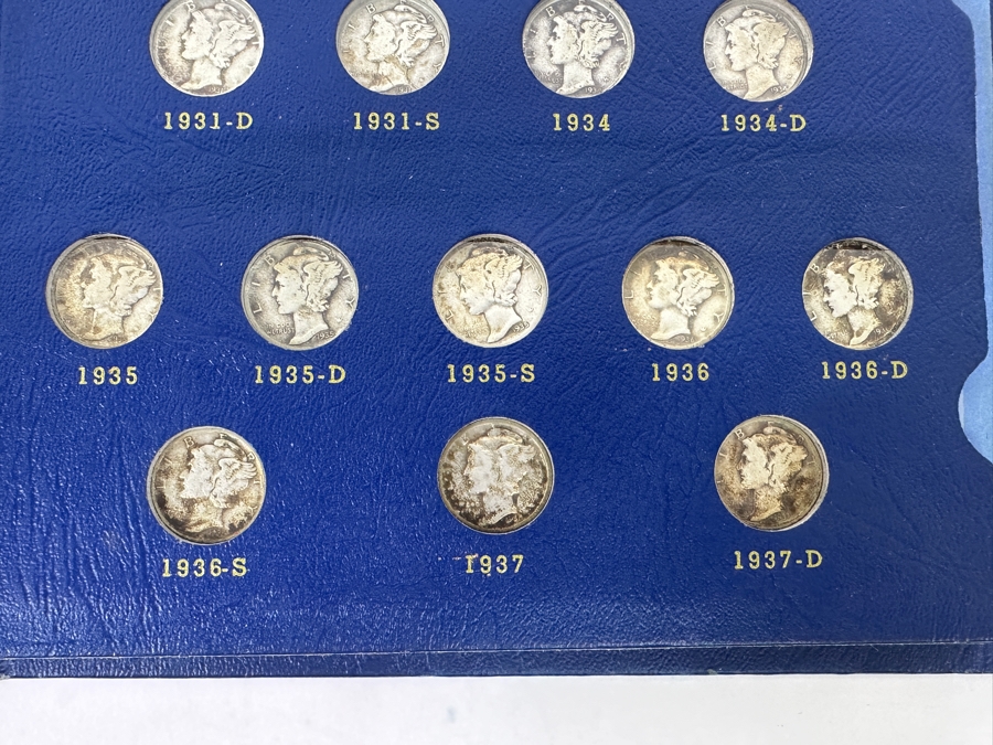 Silver Winged Liberty Head Mercury Dimes Collection From 1916-1945 - 74 Total Dimes - See Photos For Details [Photo 17]