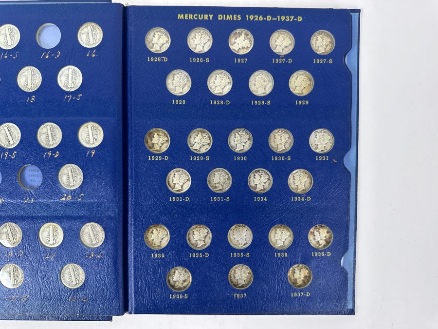 Silver Winged Liberty Head Mercury Dimes Collection From 1916-1945 - 74 Total Dimes - See Photos For Details [Photo 4]