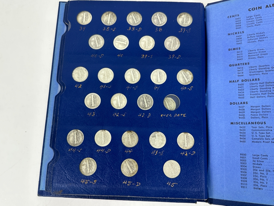Silver Winged Liberty Head Mercury Dimes Collection From 1916-1945 - 74 Total Dimes - See Photos For Details [Photo 22]