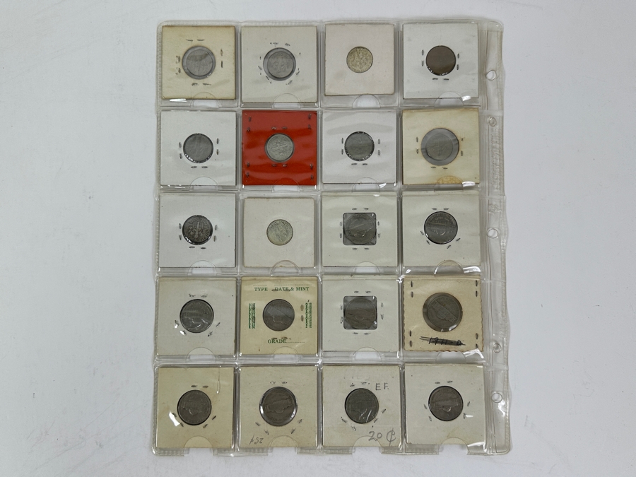 Coin Collection Featuring Silver Roosevelt Dimes, Jefferson Nickels And A Penny - 20 Coins Total - See Photos For Details [Photo 12]