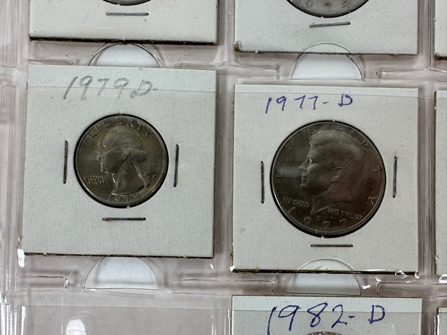 Coin Collection Featuring Kennedy Half Dollars And Washington Quarters - 17 Coins Total - See Photos For Details [Photo 9]