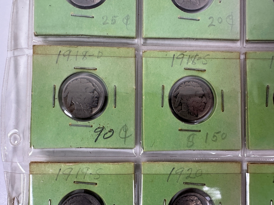 (20) Buffalo Indian Head Nickel Coins Collection Featuring Some Nice Coins - See Photos For Years Including 1914-D, 1914-S, 1915-D, 1918-S, 1919-D, 1919-S And More - See Photos For Details [Photo 10]