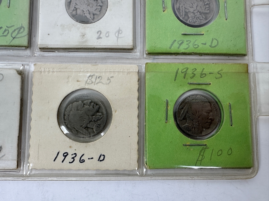 (20) Buffalo Indian Head Nickel Coins Collection Featuring Some Nice Coins - See Photos For Years Including 1923-S, 1925-S, 1928-S, 1936-D, 1936-D And More - See Photos For Details [Photo 12]