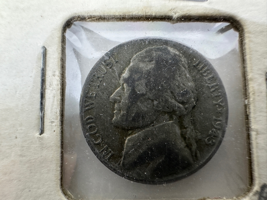 (20) Jefferson Nickel Coins Collection From 1939-1946 Including A 1943-D LARGE D Silver Jefferson Nickel And Other Silver Era Nickels From 1942-1945 - See Photos For Details [Photo 9]