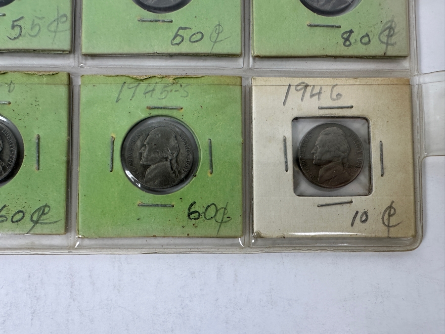(20) Jefferson Nickel Coins Collection From 1939-1946 Including A 1943-D LARGE D Silver Jefferson Nickel And Other Silver Era Nickels From 1942-1945 - See Photos For Details [Photo 15]