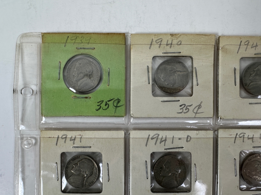 (20) Jefferson Nickel Coins Collection From 1939-1946 Including A 1943-D LARGE D Silver Jefferson Nickel And Other Silver Era Nickels From 1942-1945 - See Photos For Details [Photo 2]