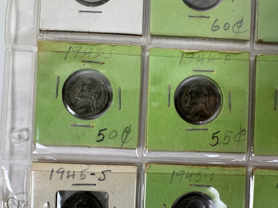 (20) Jefferson Nickel Coins Collection From 1939-1946 Including A 1943-D LARGE D Silver Jefferson Nickel And Other Silver Era Nickels From 1942-1945 - See Photos For Details [Photo 13]