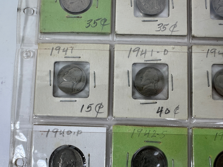(20) Jefferson Nickel Coins Collection From 1939-1946 Including A 1943-D LARGE D Silver Jefferson Nickel And Other Silver Era Nickels From 1942-1945 - See Photos For Details [Photo 5]
