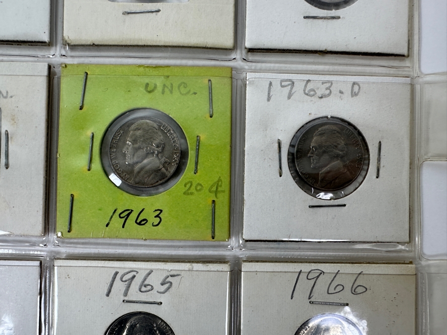 (20) Jefferson Nickel Coins Collection From 1954-1966 - Includes Some Uncirculated Jefferson Nickels - See Photos For Details [Photo 8]