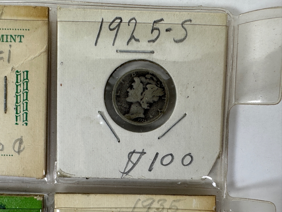 (14) Silver Winged Liberty Head Mercury Dimes Collection From 1918-1939 - 74 Total Dimes Including 1925-S, 1928-S And 1936-S - See Photos For Details [Photo 5]
